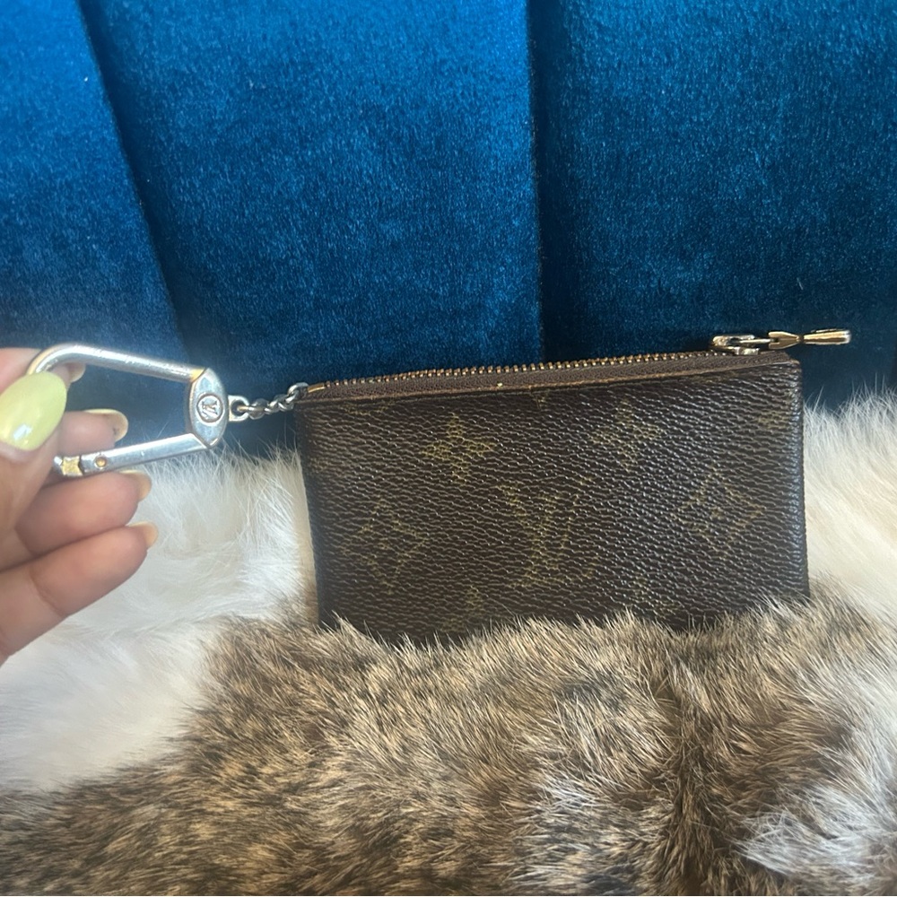 Louis Vuitton Brown Monogram Pouch with Gold Zipper